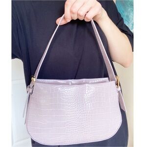 NWT JustFab Faux Croc Shoulder Bag in Lilac